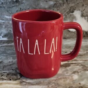 Rae Dunn Red 'Fa La La' Ceramic Mug